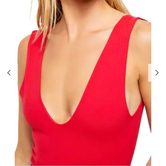 FREE PEOPLE | Keep It Sleek Bodysuit in Red - Picture 3 of 5
